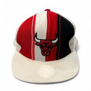 Mitchell & Ness Chicago Bulls White/Red Adjustable Snapback Hat Cap*